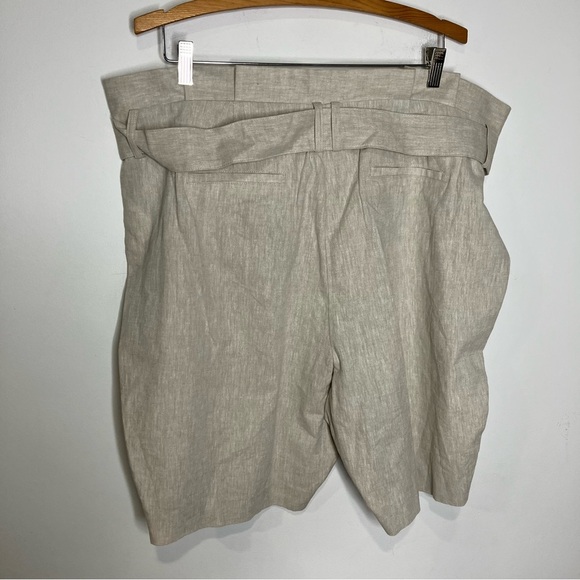Boden linen cotton Blend shorts paperbag waist 9” tan new with tags women’s 16 - Picture 5 of 8